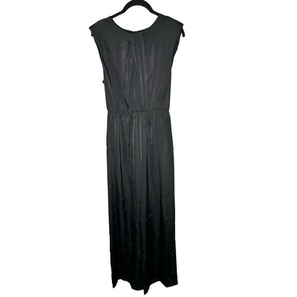NWOT Astr The Label Womens Inverted Pleat Neck Wide Leg Jumpsuit Small Black - Picture 4 of 15